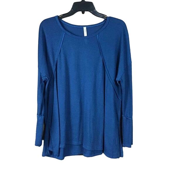 Forgotten Grace Womens XS Blue Thermal Long Sleeve Tee Soft Stretch Casual NWOT - Picture 10 of 16